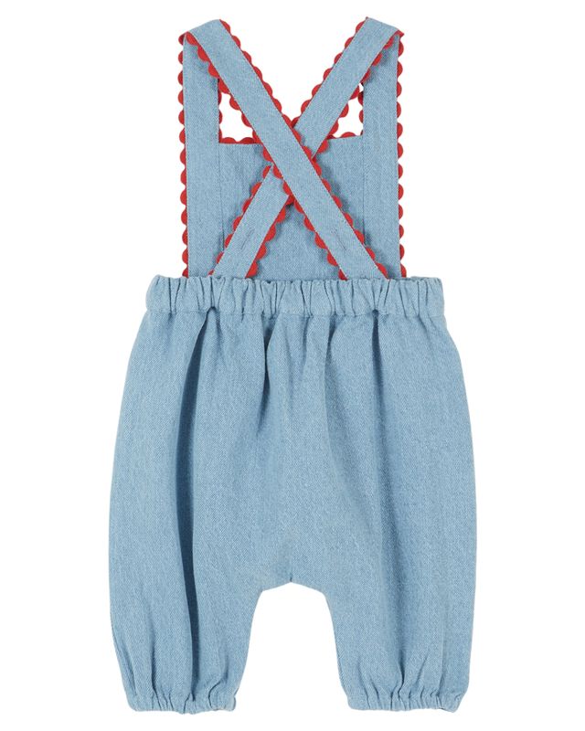 Emile & Ida Red Rose Blue Denim Overall