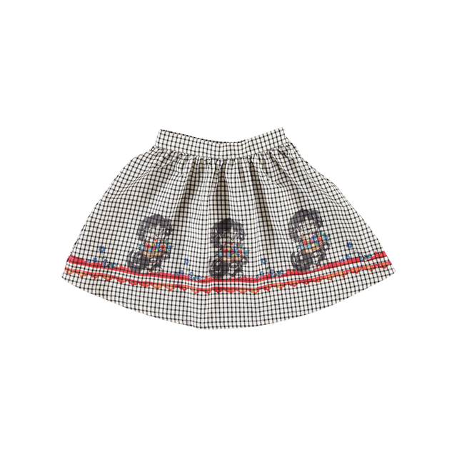 Bebe Organic Petra Black Check Skirt