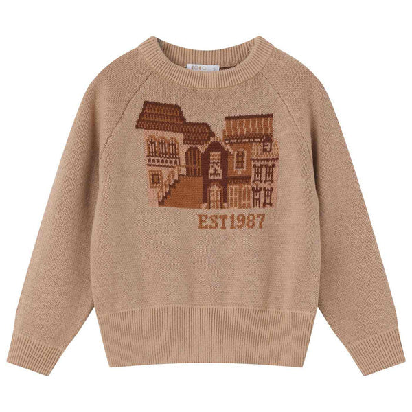 Coco Blanc Tan Graphic Sweater