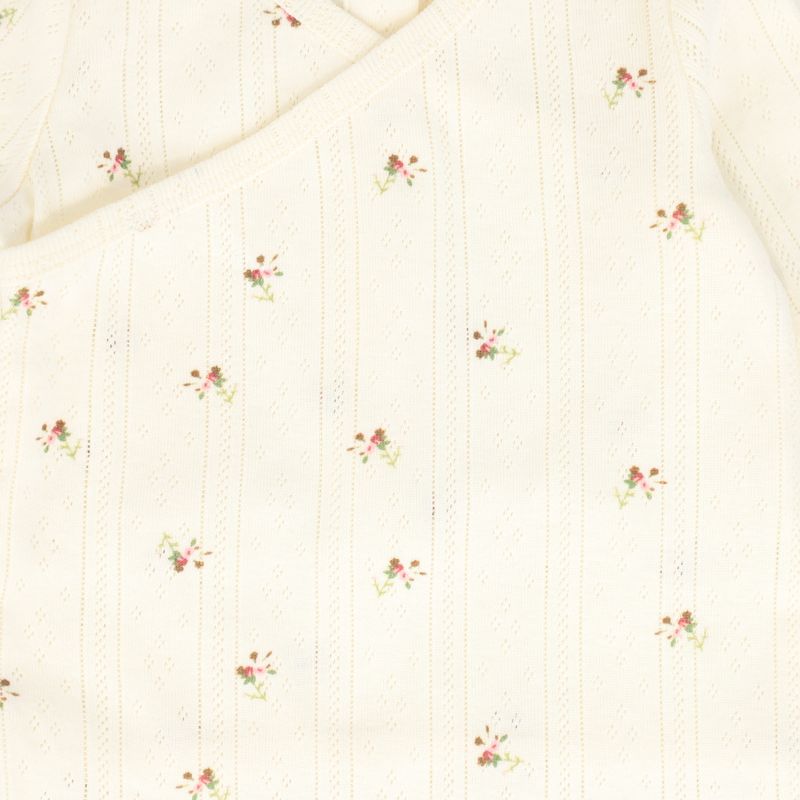 Bebe Jolee White/Pink Pointelle Wrap Footie