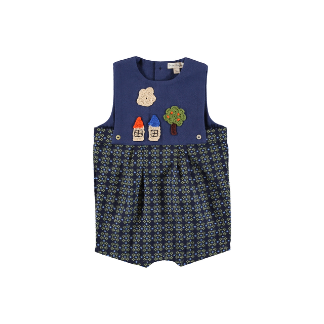 Bebe Organic Anton Midnight Jacquard Romper