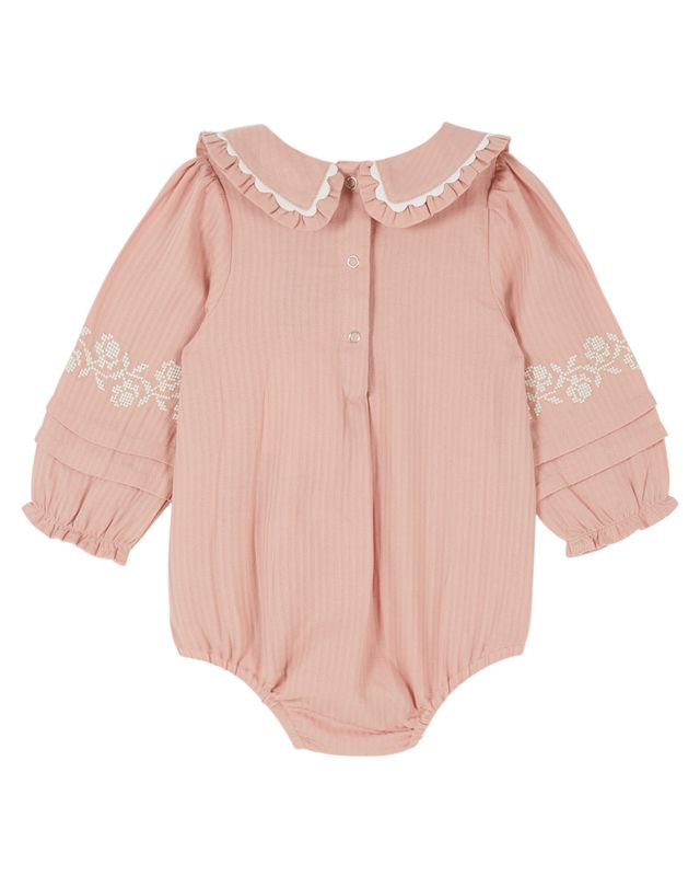 Emile & Ida Sakura Embroidered Romper