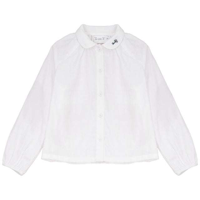 Calla Lili Blue Boys Shirt with Embroidery