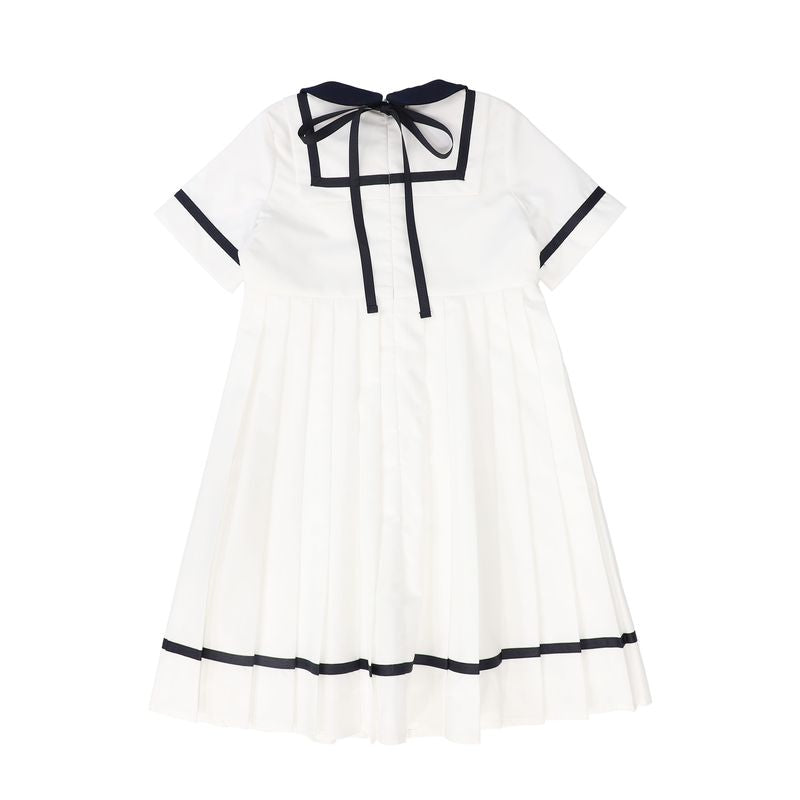 Bace Ivory Collared Trim Dress