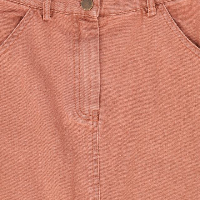 Bamboo Mauve Denim Side Pocket Maxi Skirt