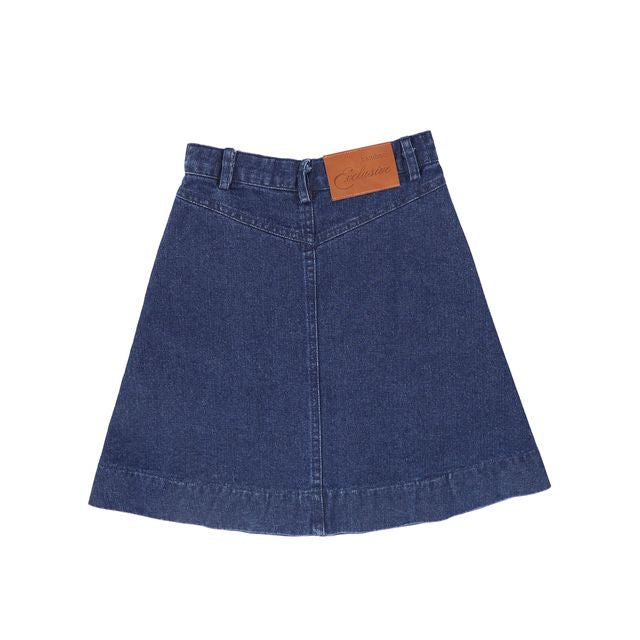 Bamboo Blue Denim Side Pocket Skirt