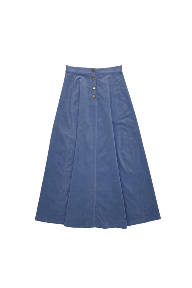 Zaikamoya  Selena Blue Corduroy Skirt