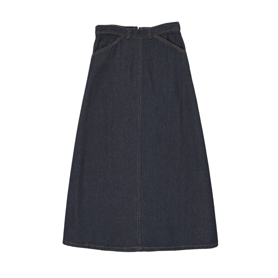Kin+Kin Washed Blue Denim Maxi Skirt