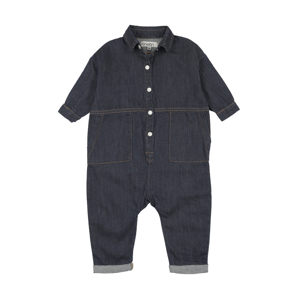Kin+Kin Washed Blue Boys Romper