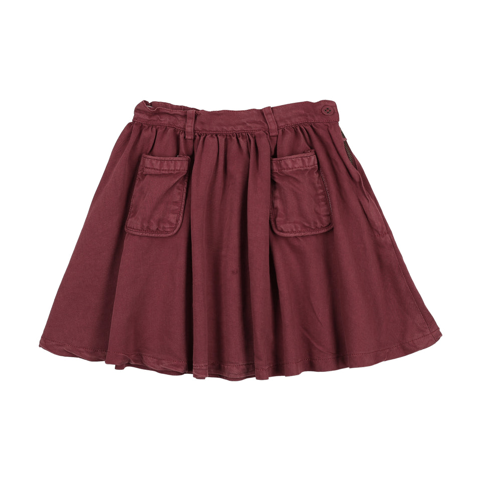Kin+Kin Washed Burgundy Girls Skirt