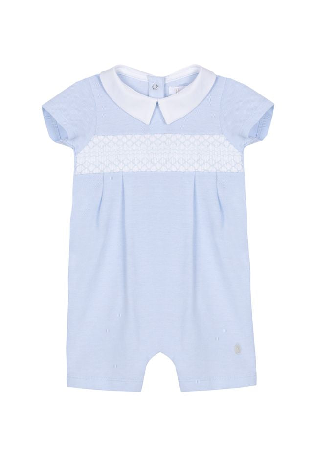 Patachou 303 Blue Knit Baby Boy Romper