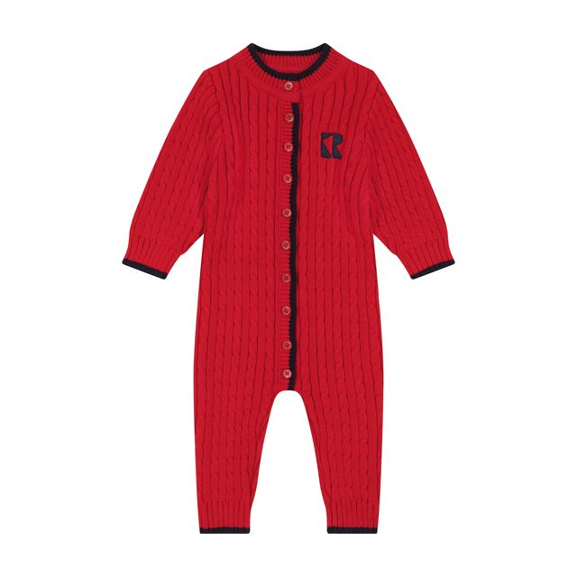 Retrokid Aspen Red Cable Knit Romper