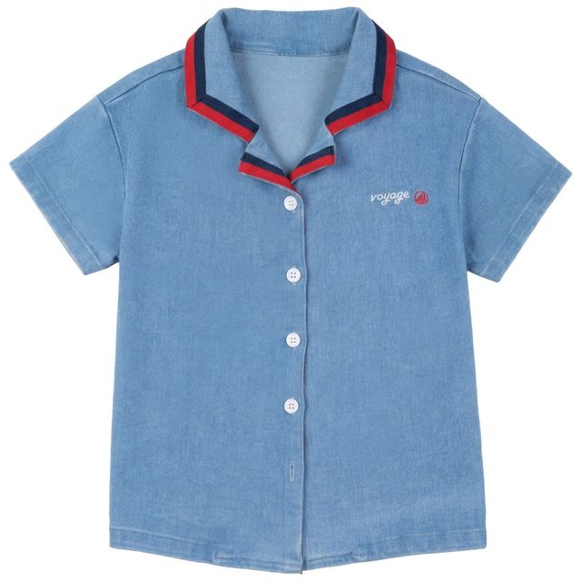 Calla Lili Denim Blue Boys Nautical Shirt