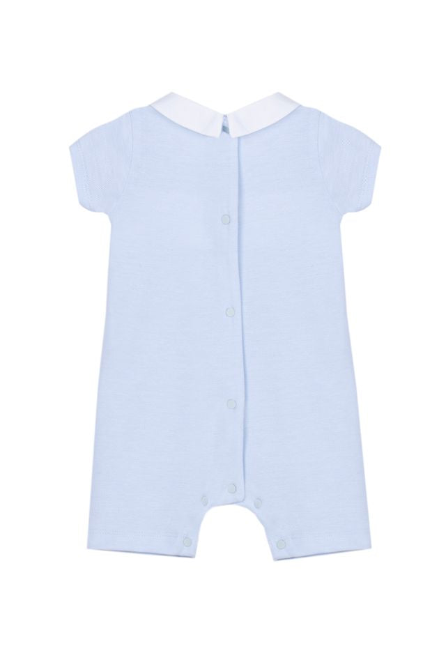 Patachou 303 Blue Knit Baby Boy Romper