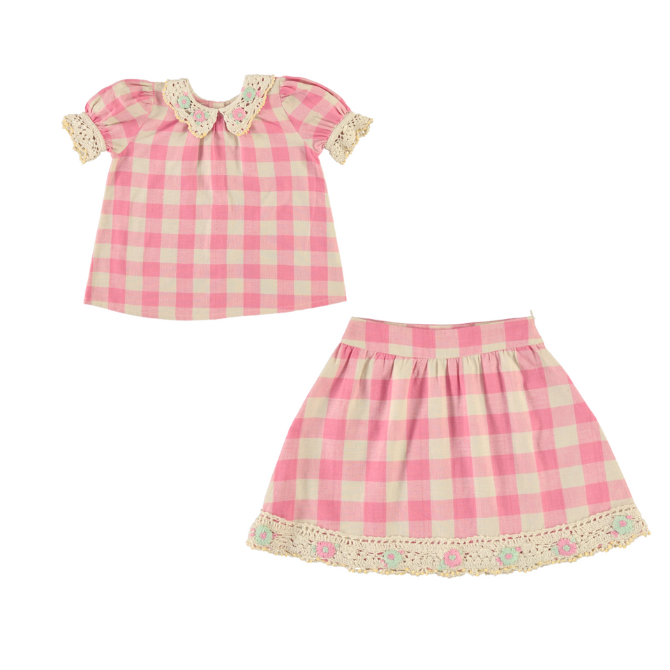 Bebe Organic Bombom Check Anais Set * 3/4 sleeves