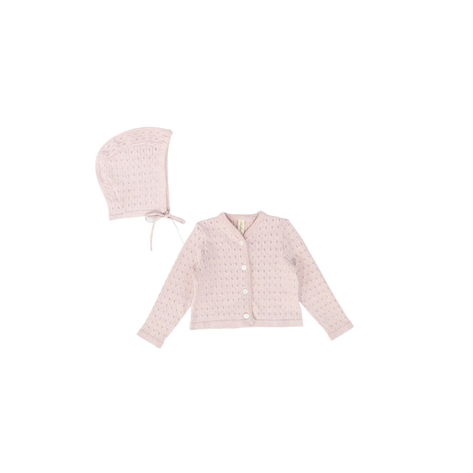 Bebe Jolee Pink Pointelle Cardigan Set