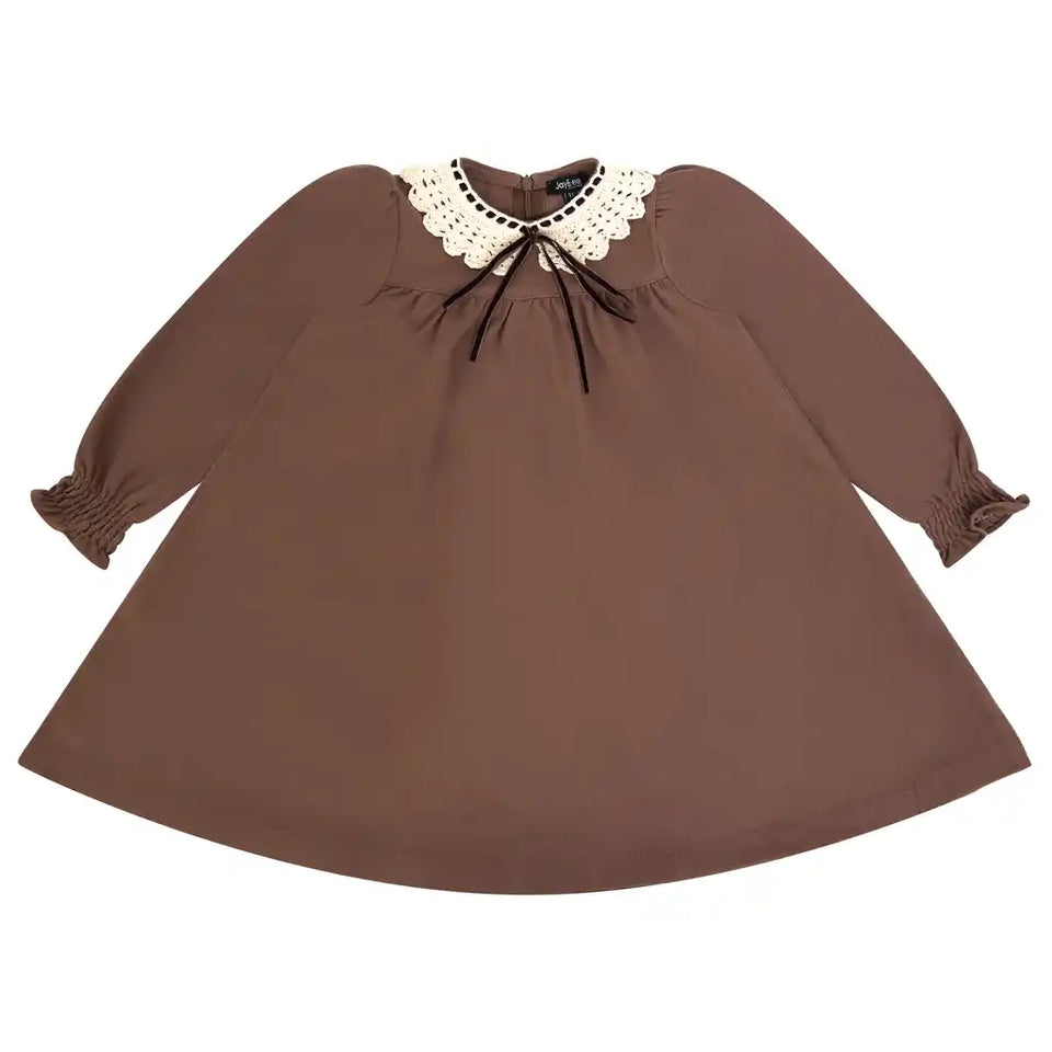 Jaybee Toffee Crochet Collar Dress