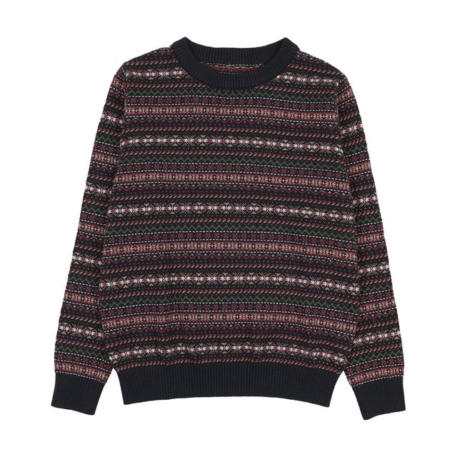 Sweet Threads Printed Everest Pattern Crew Sweater