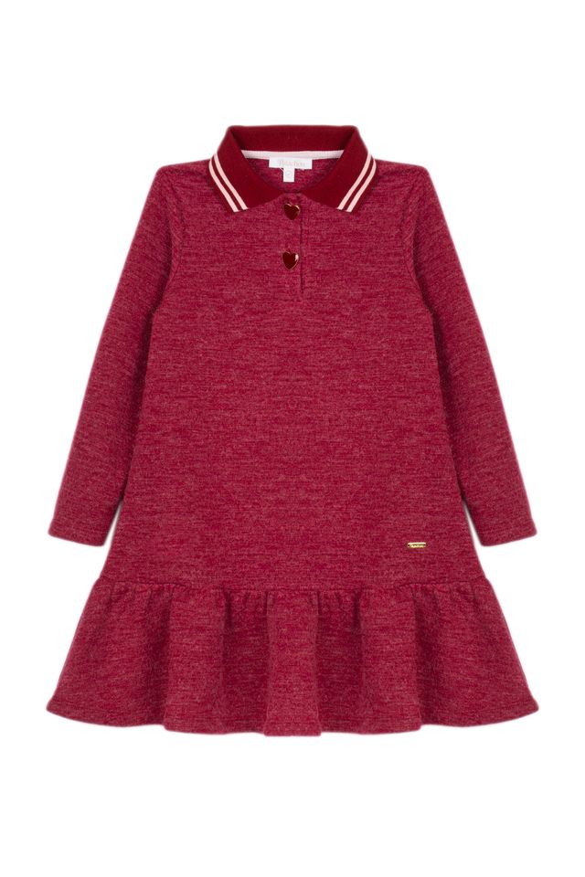 Patachou Bordeaux Burgundy Detailed Dress