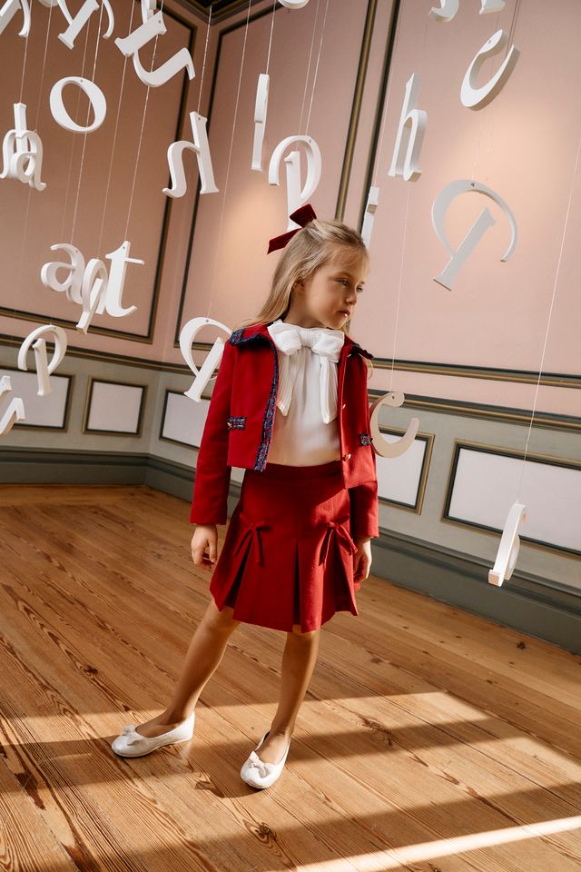 Patachou Delicate Bow Red Skirt