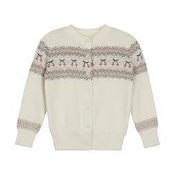 Looms Fair Isle Collection Ivory/Mauve Cardigan