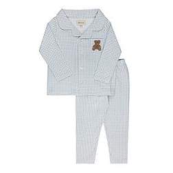 Elys & Co Blue Gingham Teddy Collection Pajamas