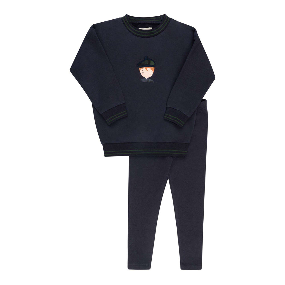 Elys & Co Navy French Terry Scottish Collection 2pc Set