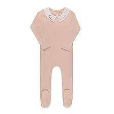 Elys & Co Pink Floral Star Embroidered Collar Collection Footie