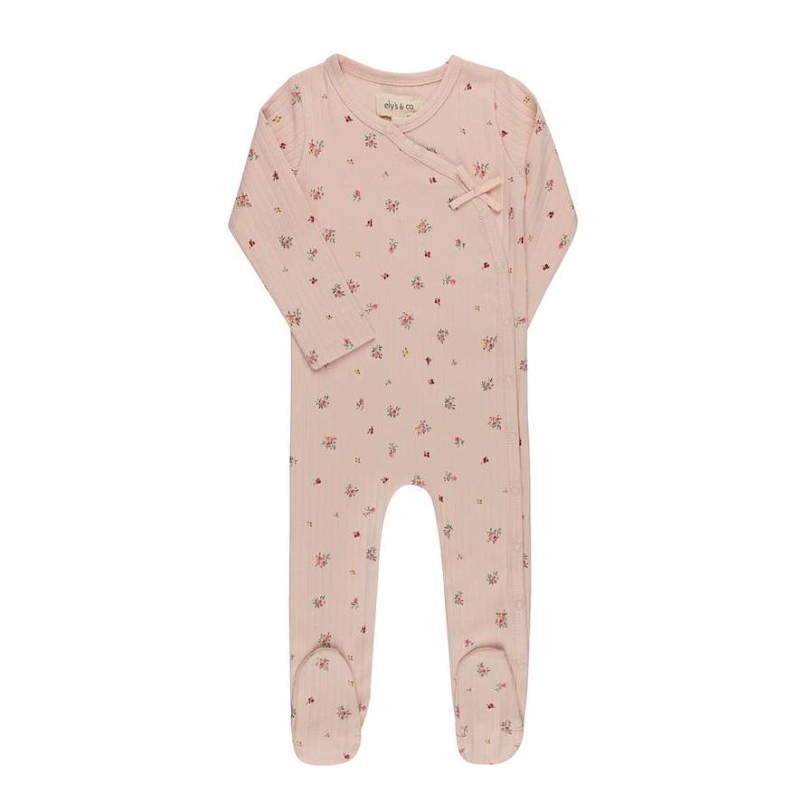 Elys & Co Pink Floral Printed Star Collection Footie