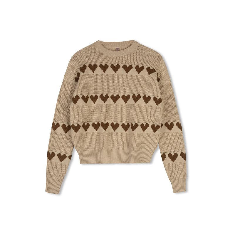 Poet Cream Coeuer Heart Sweater