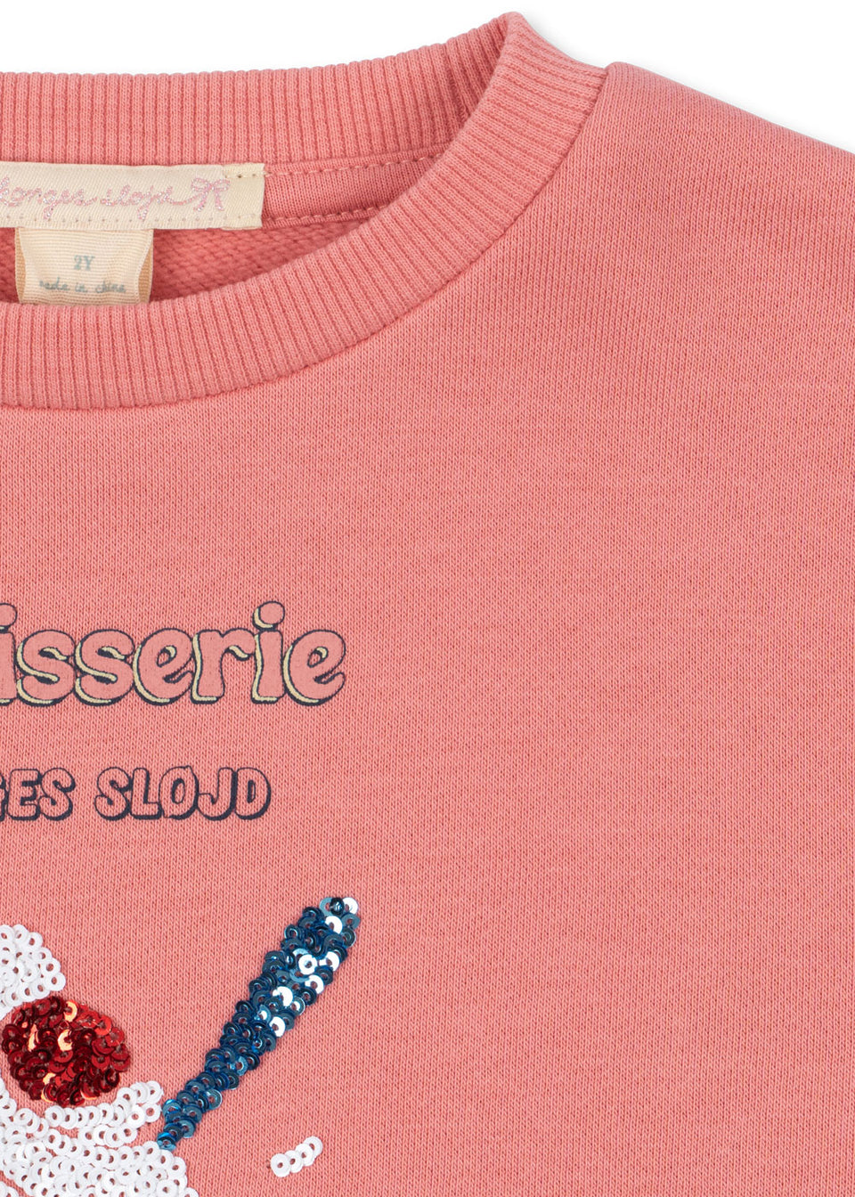 Konges Slojd Peach Blossom Lou Sequin Sweatshirt-Runs Full Size Down