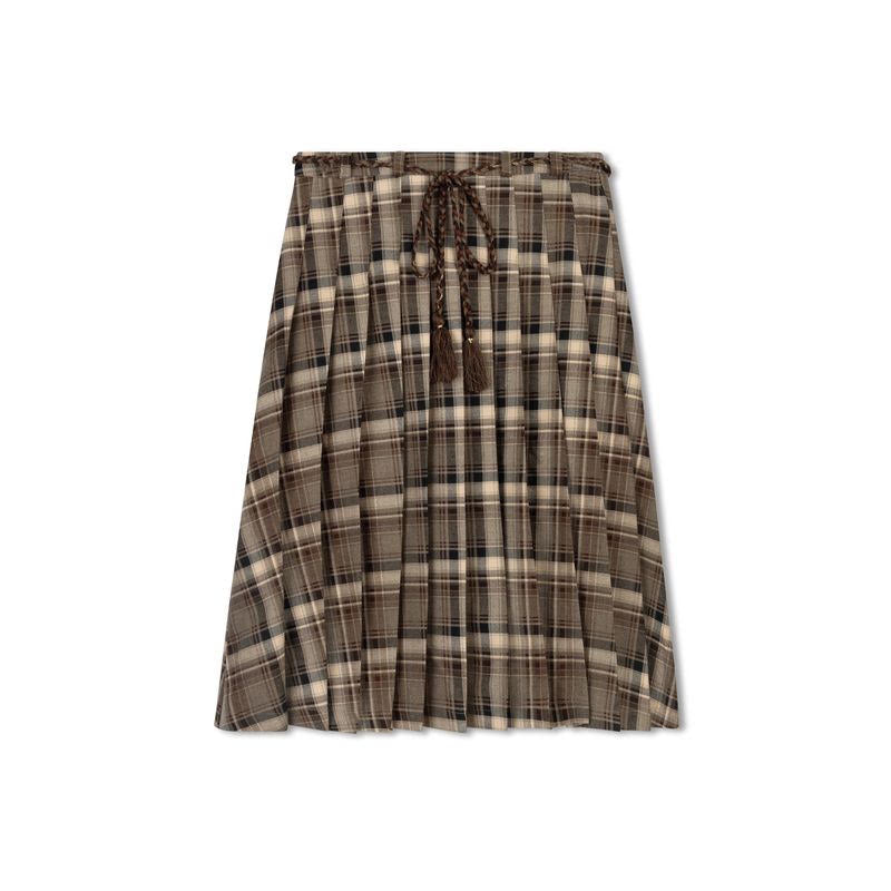 Poet Lea Plaid Pleated Skirt