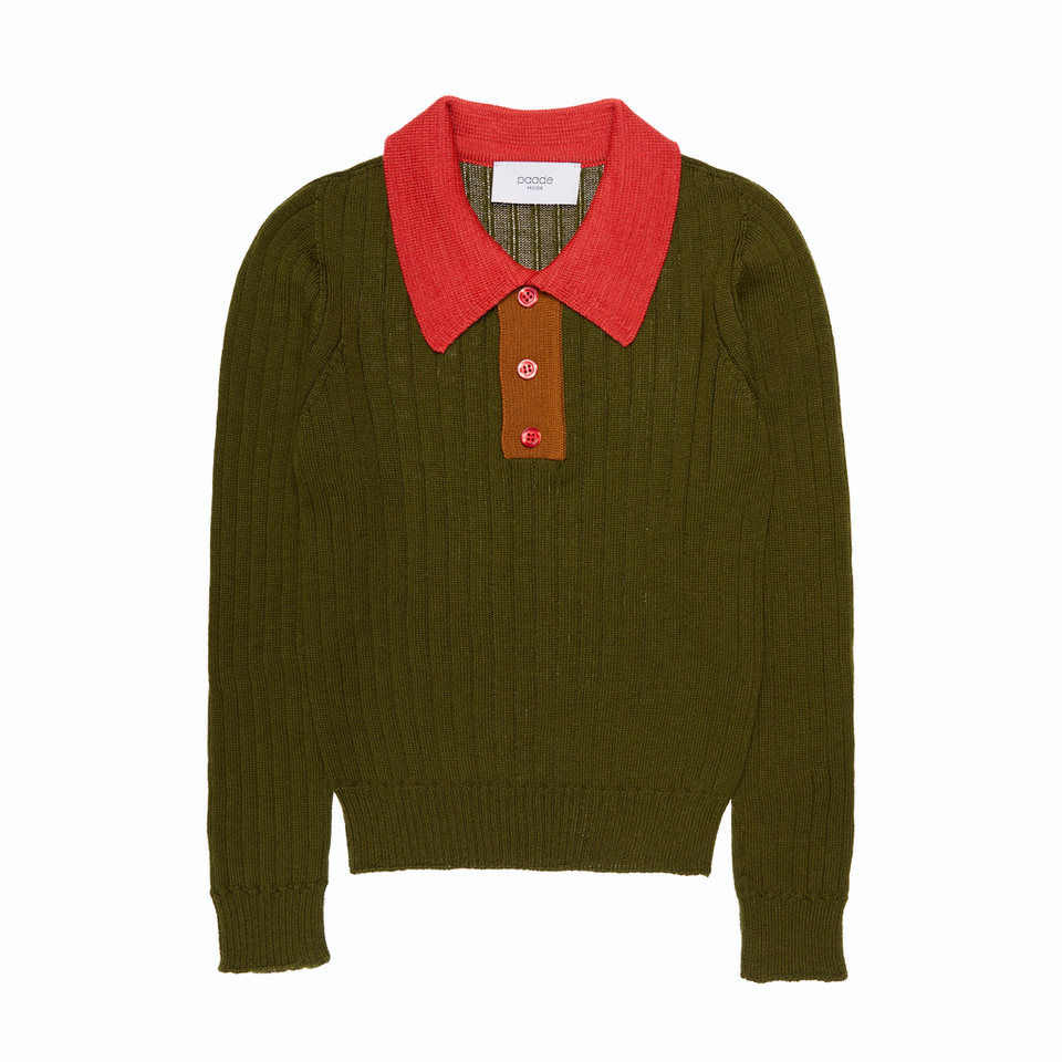 Paade Mode Green Seamless Polo Shirt