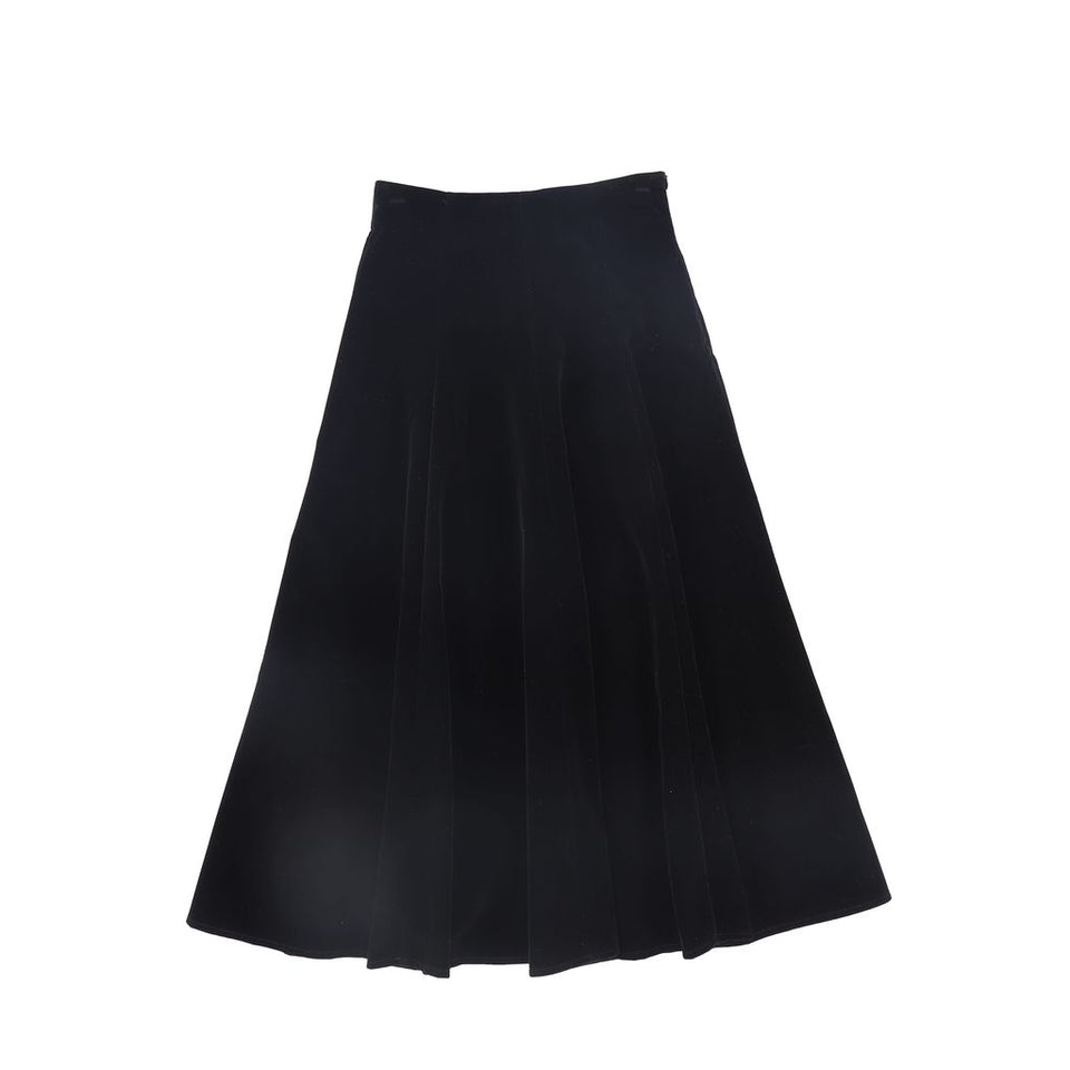 Valentina Black Velvet Maxi Skirt