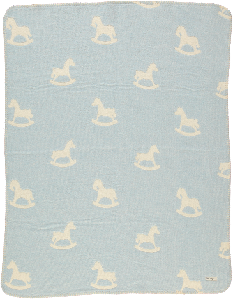 Bebe Organic Faded Blue Cuddle Horse Blanket