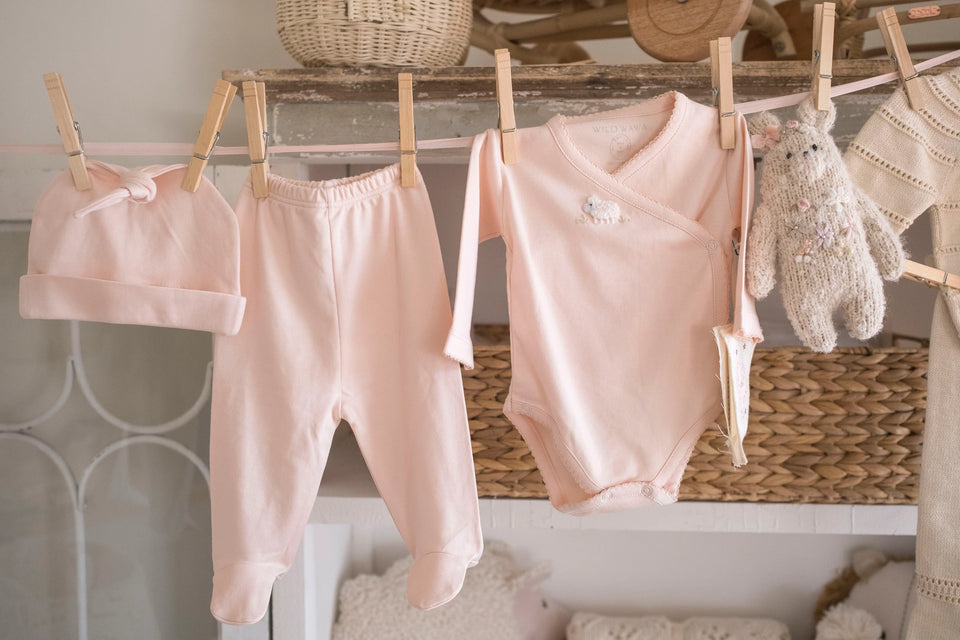 Wild Wawa Pink Lamb Embroidered 3pc Set