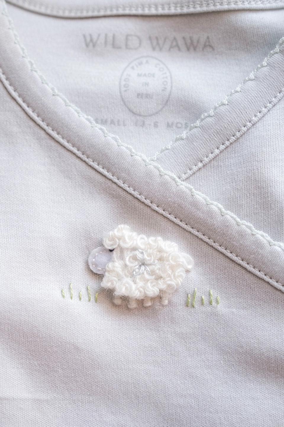 Wild Wawa Blue Lamb Embroidered 2pc Set