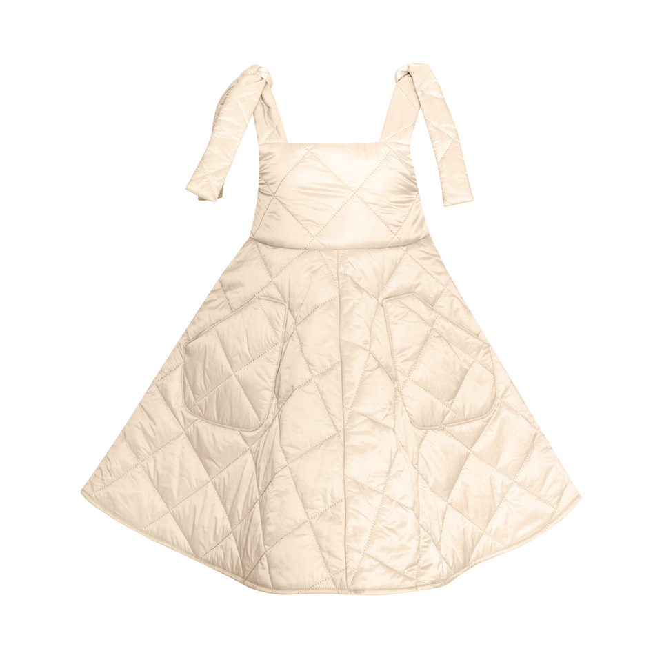 Paade Mode White Puffer Pinafore Dress
