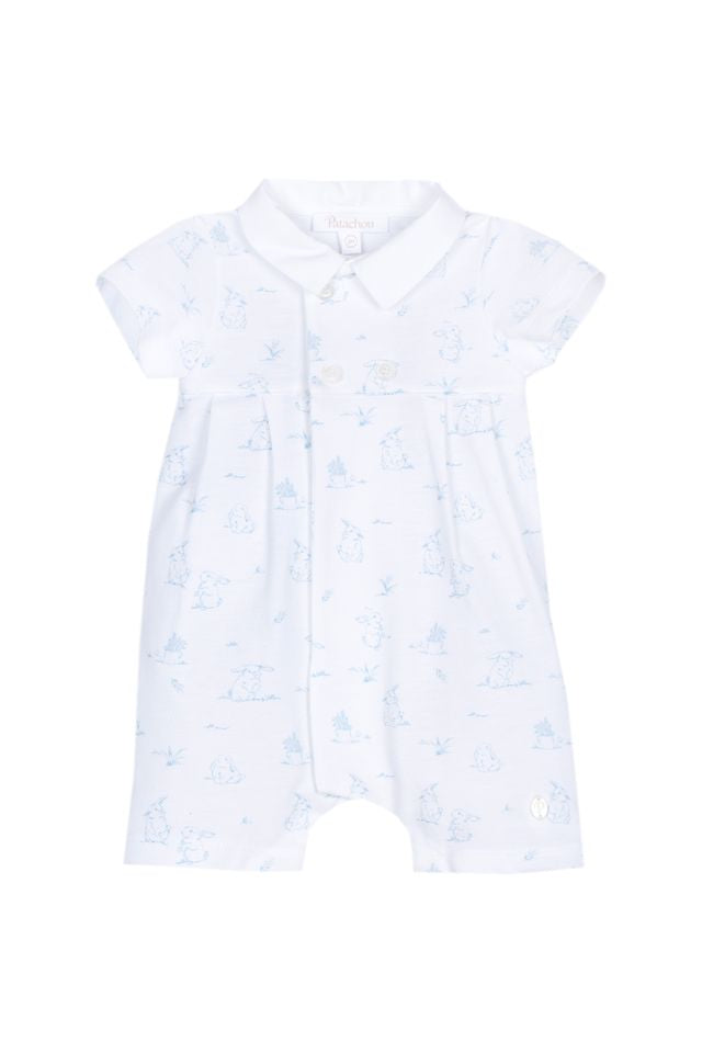 Patachou W0013 Blue Knit Baby Boy Romper