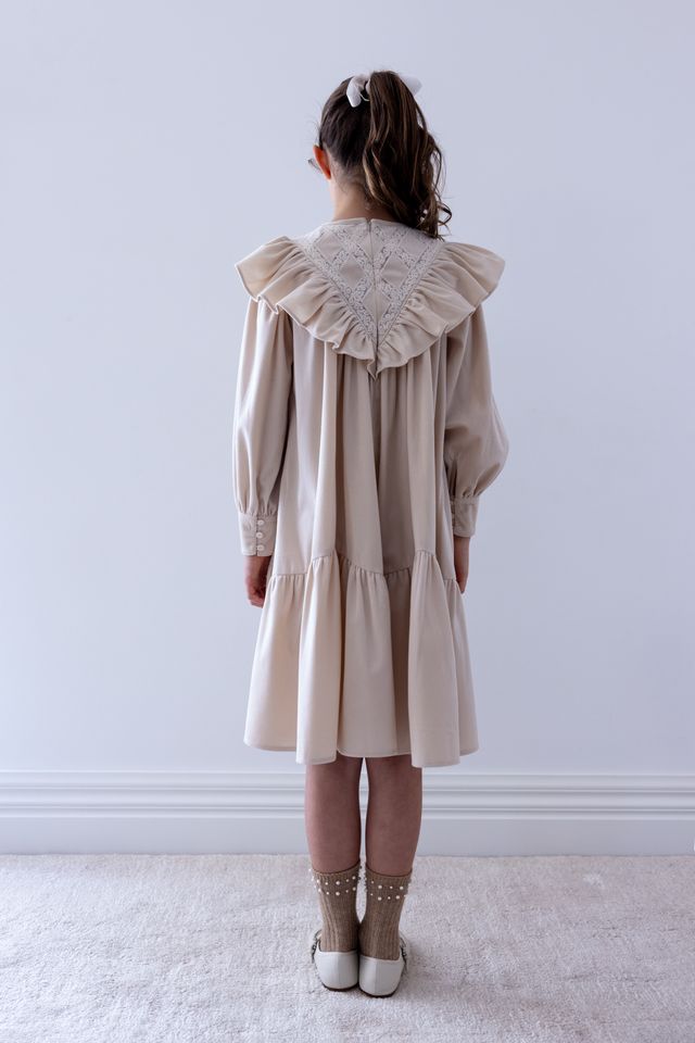 Petite Amalie Winter Snow Criss Cross Cord Dress
