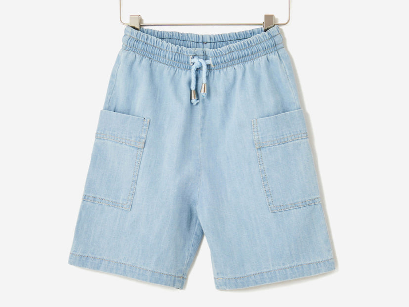 Yell-oh Light Denim Bleached Bermuda Shorts