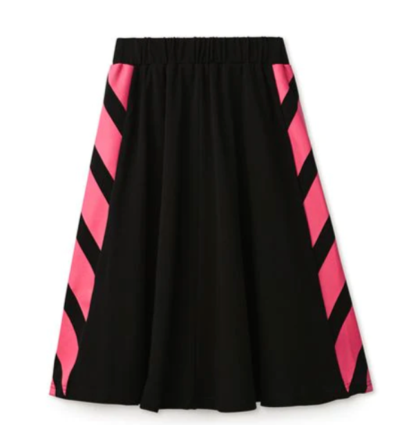 Noname Black Skirt with Pink Stripes